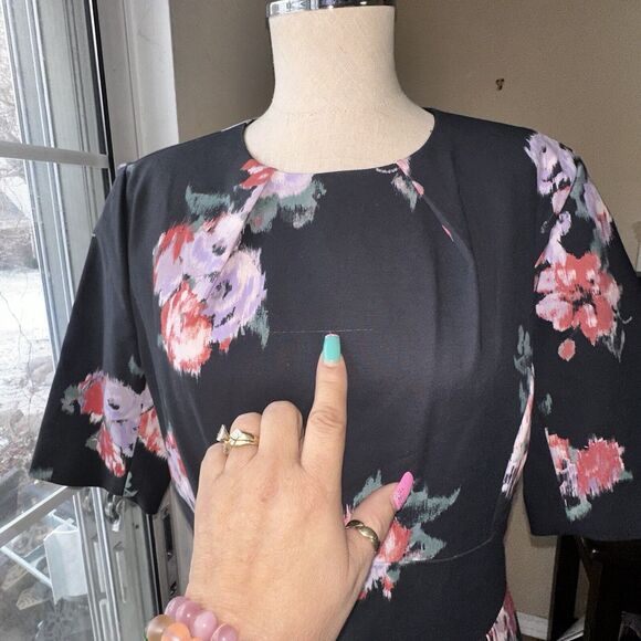 NWT Brooks Brothers Ponte Rose Dark Navy Party Dress Fit Flare Size 10 $228 - Picture 5 of 16